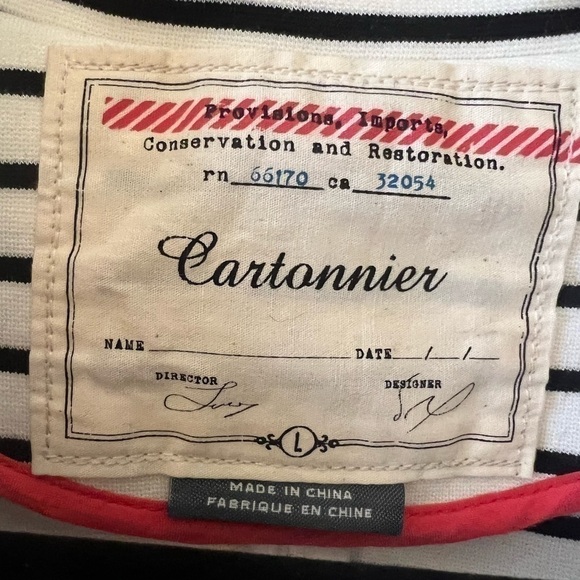 Cartonnier | Anthropologie striped slightly cropped cream - white blazer - Picture 4 of 6